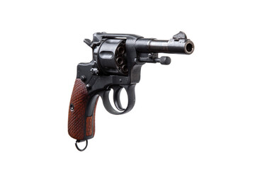 Wall Mural - Vintage classic pistol revolver. Weapons of the First and Second World War. Isolate on a white back.