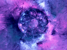 Blue And Purple Abstract Fractal Background 3d Rendering Illustration