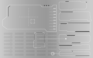 Poster - Abstract Virtual Game Target Monitor Control Panel Layout Texture Concept Design. HUD Futuristic User Screen Basic Elements Set.	

