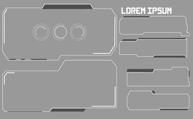 Poster - Abstract Virtual Game Target Monitor Control Panel Layout Texture Concept Design. HUD Futuristic User Screen Basic Elements Set.	
