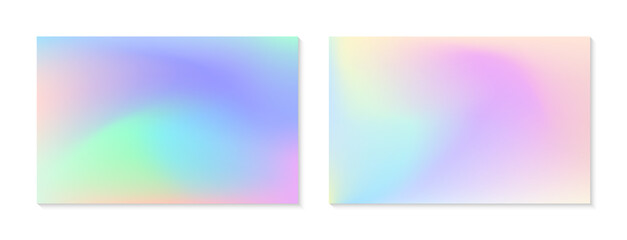 Wall Mural - Vector set of mesh gradient backgrounds in soft pastel colors.Copy space for text.Abstract fluid illustrations in y2k aesthetic.Modern templates for banners,branding design,social media,covers.