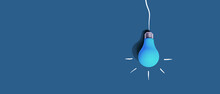 Hanging Idea Light Bulb - Business Concept - Flat Lay