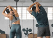 © Delcio F/peopleimages.com - Active, sporty fitness couple stretching or gym partners and friends getting ready to exercise together. Back view of male trainer and female athlete standing and doing warm ups before workout class.