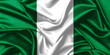 Nigeria waving flag close up satin texture background