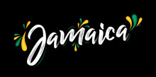 Jamaica Typographic Design Jamaican Flag Colors Vector Illustration