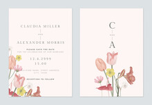 Floral Wedding Invitation Card Template Design, Flower Bouquet