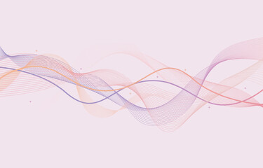 Poster - Wave Wavy Wire Line Pastel Background