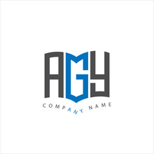 AGY Letter Book Shape Logo Design On White Background With Black And Blue Colour. AGY Creative Initials Letter Logo Concept. AGY Letter Design.
