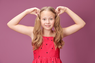 Wall Mural - girl with pigtails