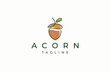 Acorn logo icon design template flat vector illustration