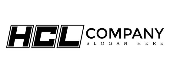 Poster - HCL three Letter Rounded rectangle boxes shape element symbol digital initial technology Media business logo design, Vector Template