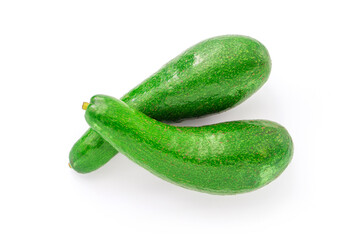 Wall Mural - Fresh avocado isolated on white background , top view , flat lay.