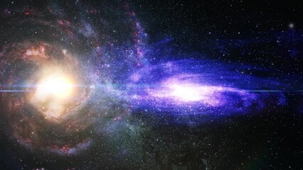 two galaxies in the expanding universe POV