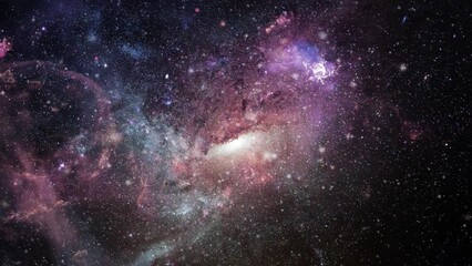 view of a mysterious galaxy in the middle of a nebula in universe.