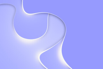 Poster - Abstract white fantasy background with waves and lines. Design and landing page concept. 3D Rendering.