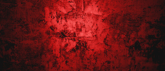 Wall Mural - Dark red Wall Texture Background. Halloween background scary. Red and Black grunge background with scratches