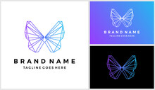 Geometric Polygonal Butterfly Logo Design Vector Template