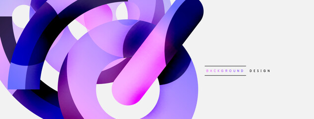 Wall Mural - Round shapes circles and other geometric forms. Vector illustration for wallpaper banner background card or landing page