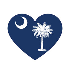 Poster - south carolina state flag in love heart shape