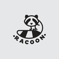 Wall Mural - Simple Racoon Logo