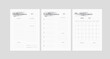 © Lunny Wind - Set of minimalist planners. Daily, weekly, monthly planner template. Simple printable to do list. Business organizer page. Paper sheet. Realistic vector illustration. A4 and US Letter Ai, RGB/CMYK