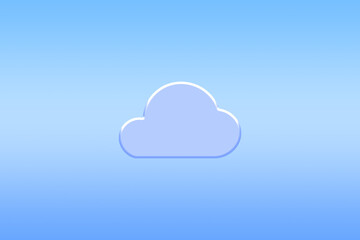 Poster - 3D rendering cloud computing for data download and upload, technology transformation concept.