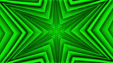 Bright Green Background.Design.A Bright Abstraction That Is Made Like A Star In A Kaleidoscope That Is Made Like Hypnosis.