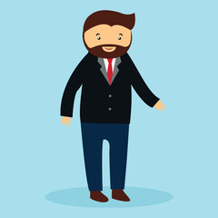 Wall Mural - Man with a beard in a business suit and tie