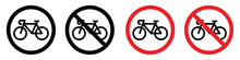 Bicycle Parking Sign Area Icon. Prohibition Bicycle Parking Icon, Vector Illustration