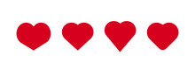 Red Heart Icons Set Vector