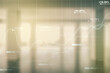 © Pixels Hunter - Double exposure of abstract creative statistics data hologram on empty room interior background, analytics and forecasting concept
