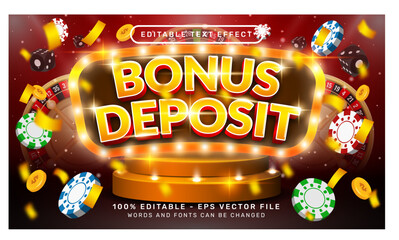 Poster - bonus deposit 3d text effect and editable text effect