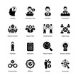 Business And Managment Glyph Icons - Solid, Vectors