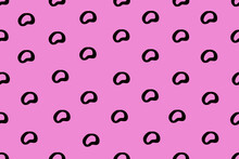 Abstract Pink Black Doodle Fabric Pattern