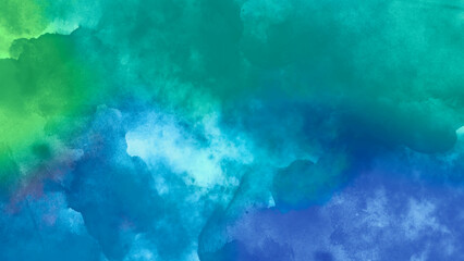 Wall Mural - background with clouds. old vintage blue green background with distressed texture and grunge design 