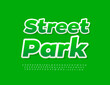 © Popskraft - Vector eco emblem Street Park. Creative Font. Modern Alphabet Letters, Numbers and Symbols set