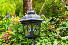Close-up Of Retro-style Floor Lamp In The Park