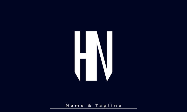 Alphabet letters Initials Monogram logo HN , NH