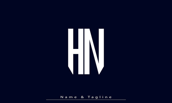 Alphabet letters Initials Monogram logo HN , NH