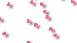 Pink love heart greeting on blue wallpaper background