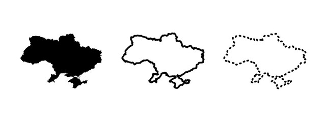 Wall Mural - Ukraine maps isolated on a white background