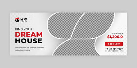 Wall Mural - Sale facebook cover page timeline horizontal web ad banner template with photo 