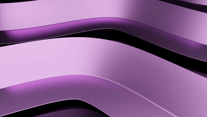 Poster - Rotating 3d lines with bends. Design. 3D metal lines with bends are moving. Background of curved wavy lines with metallic 3d effect