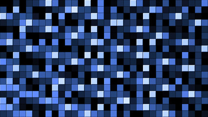 Aufkleber - Background of moving colored squares. Motion. Moving background with stream of colorful squares. Pixel squares move in retro style flow