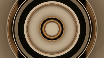 Poster - Pulsating rings with musical flashes. Design. Circles of different sizes move and pulsate. Rings move with flashes in style of musical beat