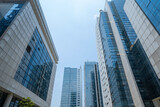 Fototapeta Na sufit - Looking Up Blue Modern Office Building