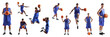 © Pixel-Shot - Set of young African-American basketball player on white background