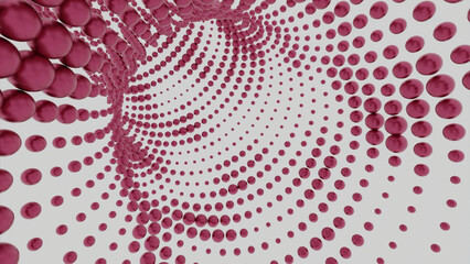 Poster - Tunnel of many colored balls. Design. Moving 3d tunnel with pulsating balls. Tunnel of many pulsating balls on white background