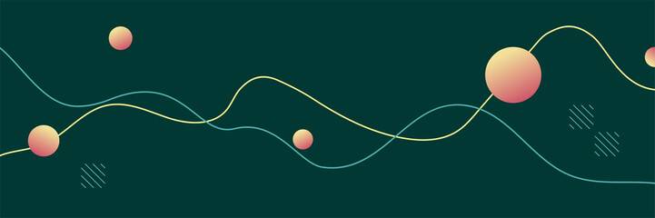 Poster - Abstract Memphis in trendy minimalist design. Panoramic geometric background illustration. Modern and simple wallpaper and banner design.