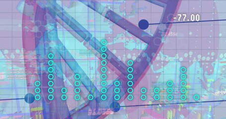 Poster - Animation of graphs, dna and numbers over world map